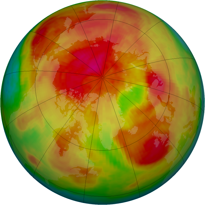 Arctic ozone map for 24 March 1984